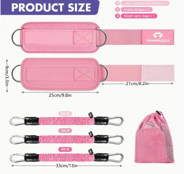 Ankle Straps with Resistance Bands