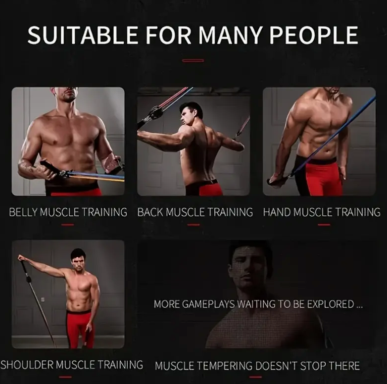 Set premium of 5 Durable Resistance Bands – 10lb to 30lb